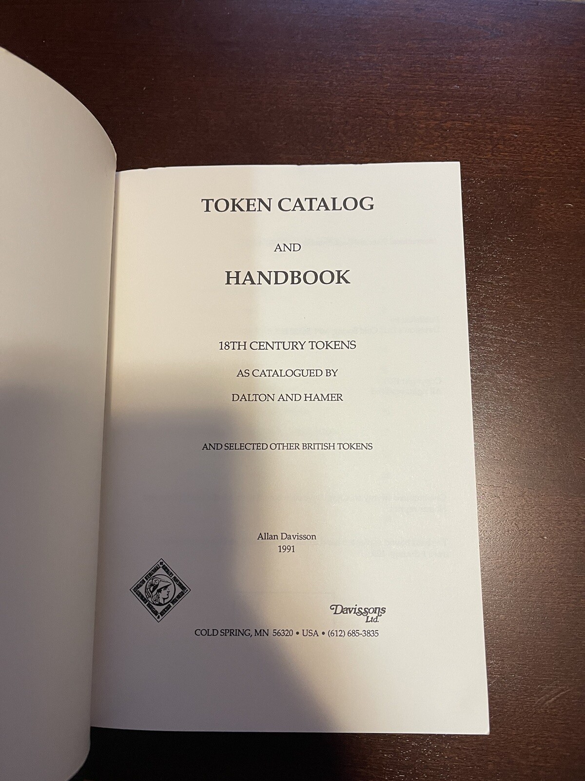 Token Catalog and Handbook Century Tokens by Allan Davisson | eBay