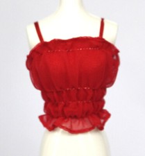 Red Tank Top Shirt Blouse Ruffle Doll Clothes Fashion fits Model Muse Barbie