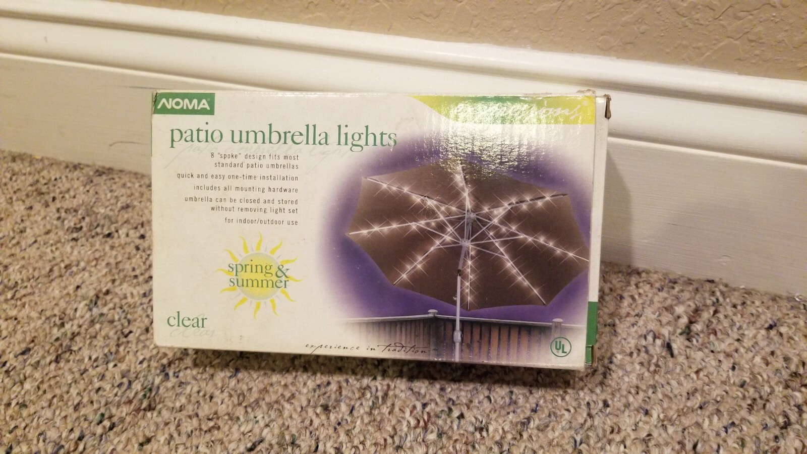 Noma Patio Umbrella Lights Clear 8 Spokes 72 Lights Indoor Outdoor For Sale Online Ebay