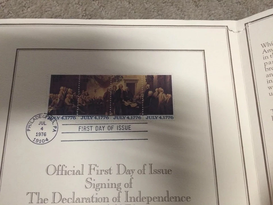First Day Issue 13 cent stamps from Pres. Ford Declaration of Independence 1976 - Image 3 of 4