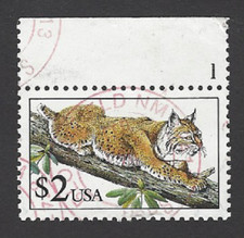 Scott# 2482  $2 BOBCAT plate number single - Flora and Fauna Series - (A-1)