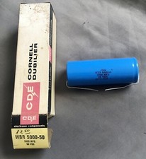 NOS Cornell Dubilier 5000 uF 50V Electrolytic Capacitor tested, Axial Leads vint