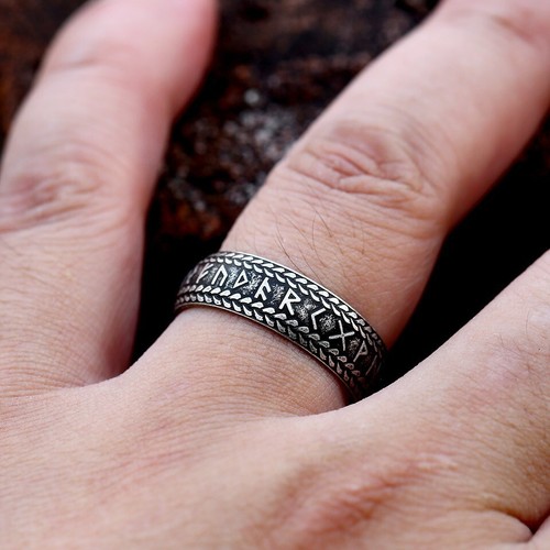 Ultimate Viking Rune Rings Stainless Steel Mens Celtic Norse Pagan Vintage Band - Picture 38 of 40