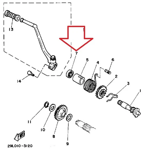 Yamaha RD350YPVS RZ350 Kickstarter Oil Seal NOS YZ250 Kick Crank 93102-20484 Foto 3 de 3