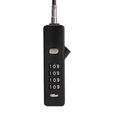 Black Cable Combination Lock with 4-Digit Dial and 3 Steel Cables