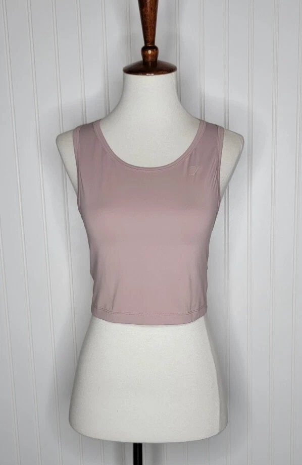 gymshark crop open back mauve tank-top