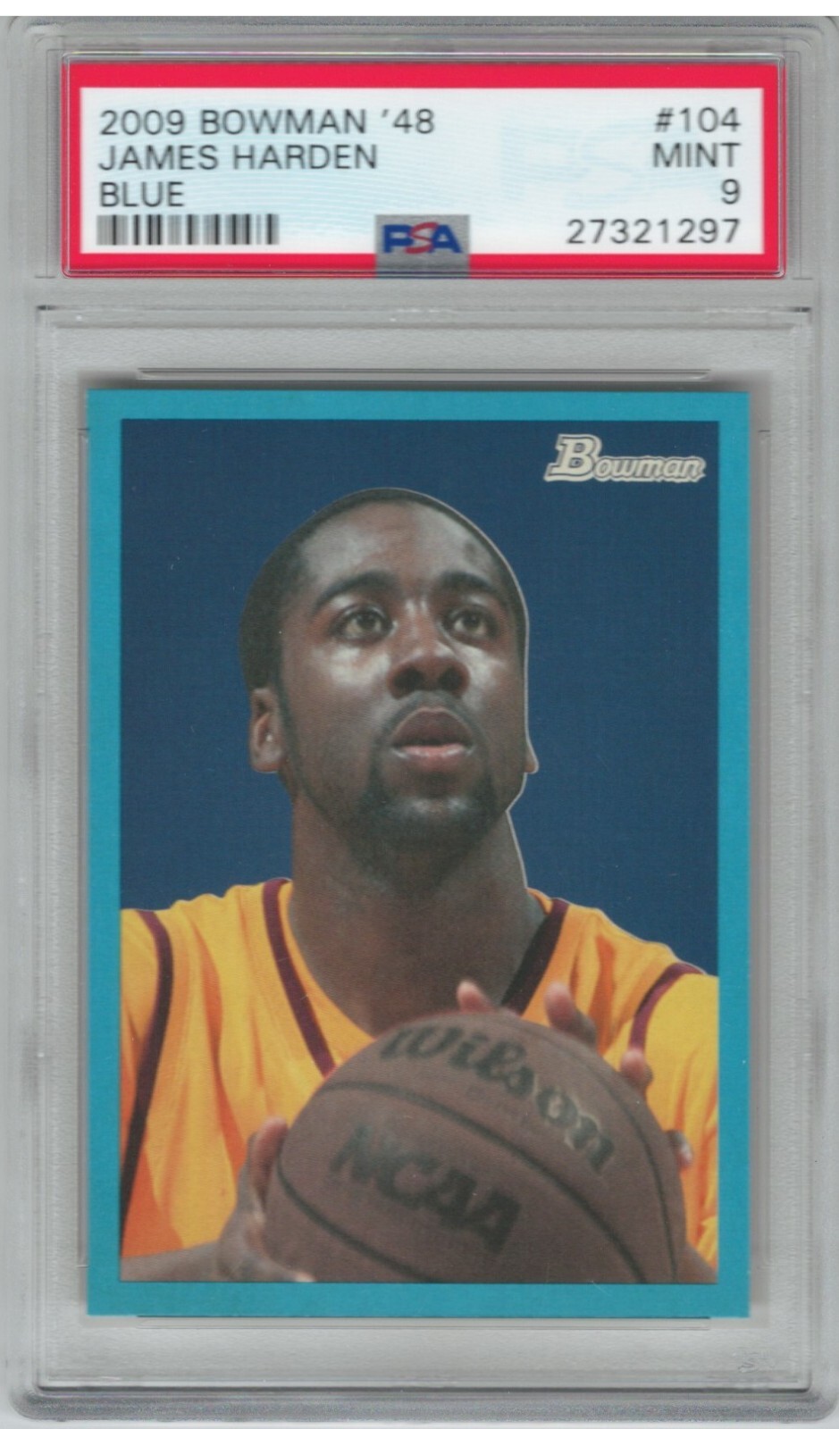 PSA Mint 9 2009 Bowman '48 James Harden Blue Rookie Card #'d /1948