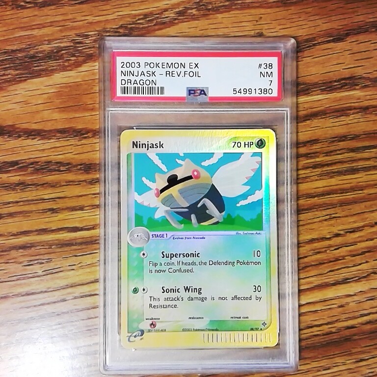 Ninjask 38/97 EX DRAGON Reverse Foil Graded Pokemon Card - PSA 7
