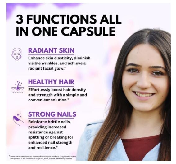 Biotin with Hyaluronic Acid, Collagen & Keratin 25000 Mcg Hair Growth