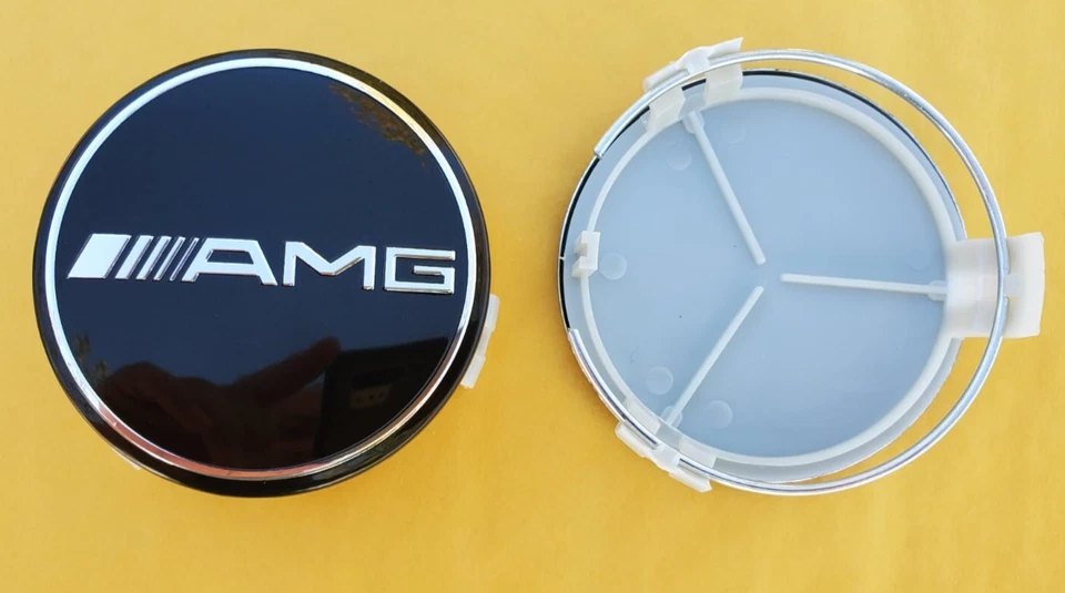 4x Mercedes Benz Center AMG Caps (A Set) Standard 2.95Inch/75mm Fits Most Models - Image 3 of 4