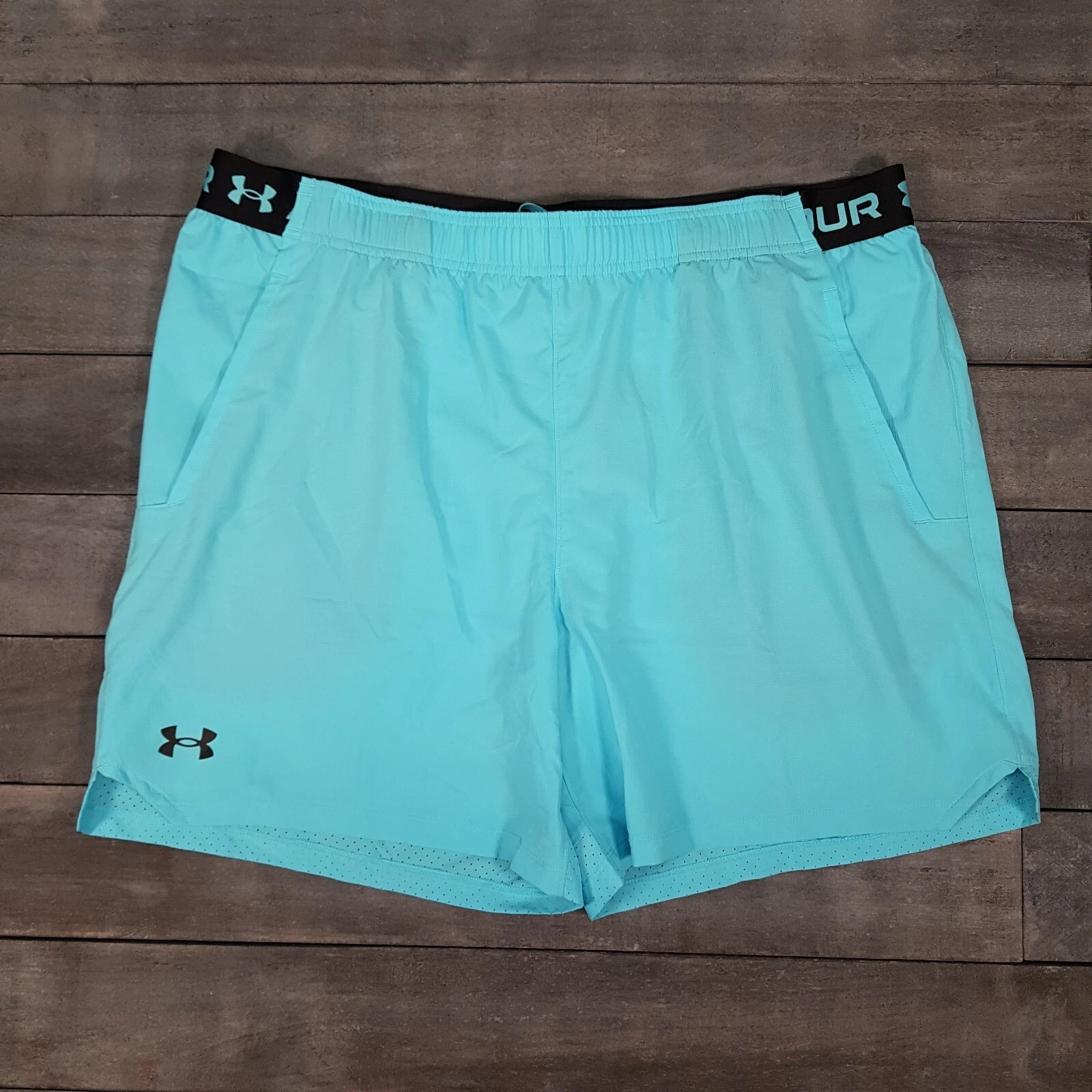 UNDER ARMOUR Vanish Woven 6" Fitted Shorts Mens 2XL Fresco Blue Workout Athletic
