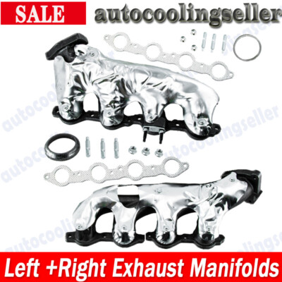 Left+Right Exhaust Manifold For 99-13 Chevy Silverado GMC Sierra Tah 1500 2500