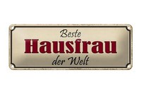 Blechschild Spruch 27X10 Cm Beste Hausfrau Der Welt Deko Schild Tin Sign
