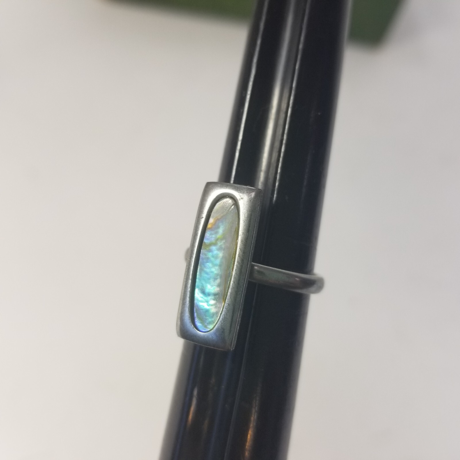 Fire Opal Silver Tone Adjustable Ring Rectangle B… - image 4