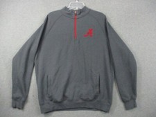 Alabama 1/4 Zip Large Men's Crimson Tide Pullover Jacket Gray Colosseum Fleece