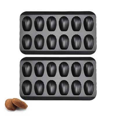 Madeleine Pan，12-cup Heavy Duty Shell Shape Baking Cake Mold Pan，Nonstick Tea...