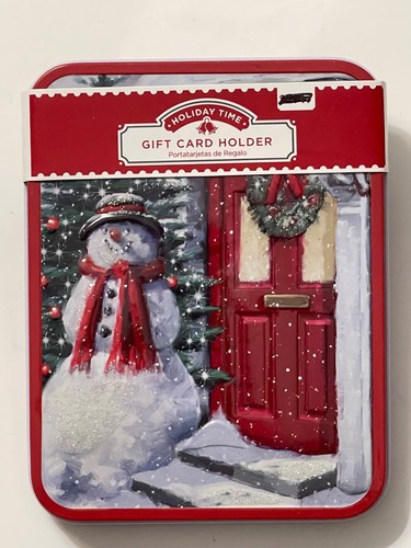 SNOWMAN CHRISTMAS GIFT CARD HOLDER TIN EBay