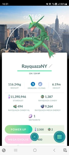 ⚡️ LEGENDARY RAYQUAZA w/NEW YORK LOCATION CARD⚡️- PKMN GO! - NON REGISTERED!