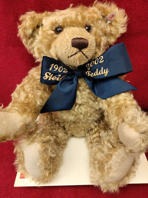 STEIFF Jubilee Teddy Bear Celebrating 1902-2002 17 inch dark beige mohair 670985