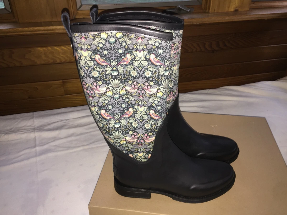 UGG Reignfall Tall Rain Boots Liberty of London Strawberry Thief