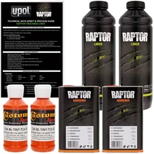 U-POL Raptor Tintable Safety Orange Spray-On Truck Bed Liner Coating, 2 Liters