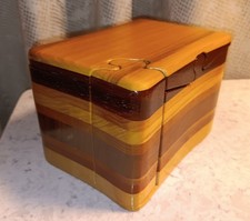 Vintage Don Wood Signed 10 Piece Multi-wood Puzzle Box