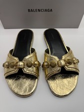 BALENCIAGA CAGOL SLIDES GOLD size 38 fit 8 us