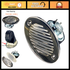 12v Waterproof Marine Boat Horn - 125db Loud Sound Stainless Steel Grill Durab