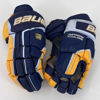 Bauer Supreme Total One Hockey Gloves 11  - St Louis Blues Colors Navy Blue Gold