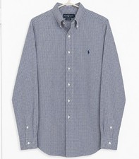 Vintage Ralph Lauren Men's Blake 100 Cotton Plaid Oxford Shirt Blue Size XL