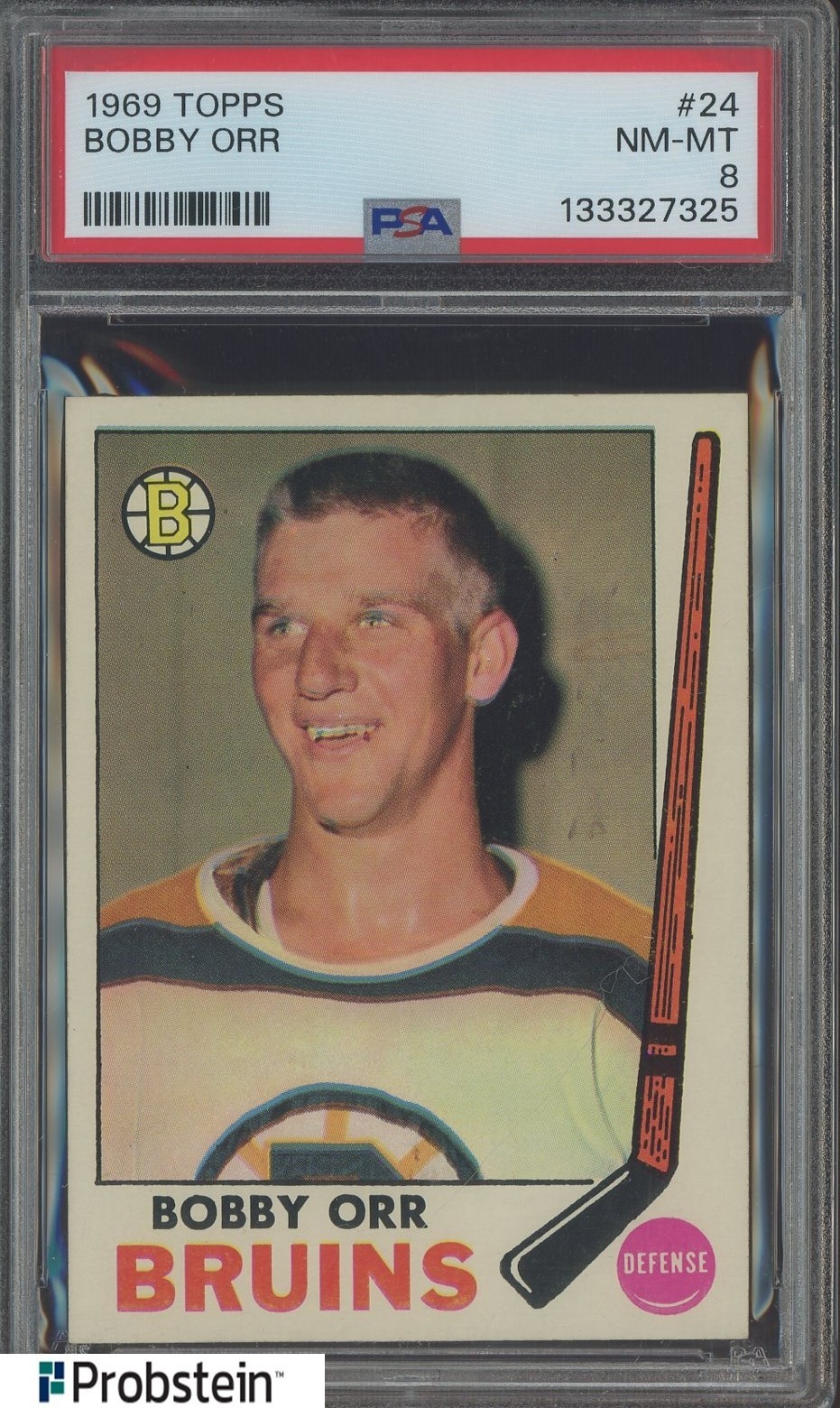 1969 Topps Hockey #24 Bobby Orr Bruins HOF PSA 8 NM-MT