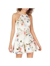 SPEECHLESS Womens Ivory Sleeveless Mini Fit + Flare Dress 5