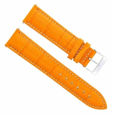 18MM LEATHER STRAP FOR OMEGA SPEEDMASTER 3510.50 MOON TACHYMETER ORANGE WHITE ST