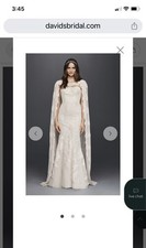 Davids Bridal Wedding Dress, mint condition, Fairytale style with cape, Size 10