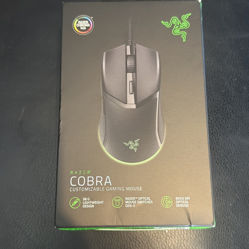 Razer Cobra Lightweight Optical Wired RGB customisable Gaming Mouse NEW 8500 DPI