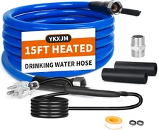 15FT-100FT Heated Water Hose for RV,Heated Drinking Water Hose with Thermostat,L