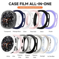For Samsung Galaxy Watch 8 40/44mm Hard PC Case Tempered Glass Screen Protector