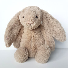 Jellycat BEIGE BASHFUL BUNNY Medium 12" Plush Stuffed Animal Soft Toy