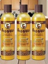 Howard FW0008 Feed-N-Wax Wood Polish and Conditioner, 8-Ounce 3-Pack