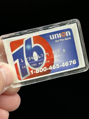 Vintage Union 76 Gas Station Keychain Get The Spirit Credit Card Advertising