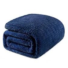 Exclusivo Mezcla Queen Fleece Blanket, 90x90 - Lightweight & Cozy Wave Texture