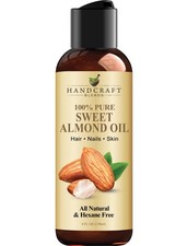 Handcraft Blends Sweet Almond Oil - 4 Fl Oz - 100 Pure and Natural - Premium Gr