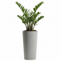 Howhomely BlumenküBel Blumentopf Grau Geriffelt B20Xh36 Cm Pflanztopf ÜBertopf