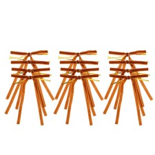 24Pcs Reusable Brown Flocking Bowknots for Christmas Tree Rustic Gift Wrap
