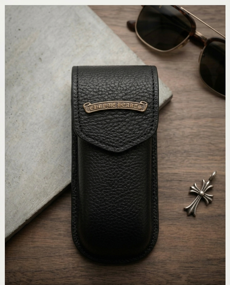 Chrome Hearts Eyeglasses Hard Case CH Leather Box Case For Frames