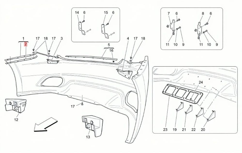 08-19 MASERATI GRANTURISMO GRANCABRIO REAR RIGHT BUMPER MOUNT BRACKET SUPPORT OE