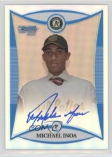 2008 Bowman Draft Prospects Chrome Refractor 347/500 Michael Ynoa Inoa Auto 4r3