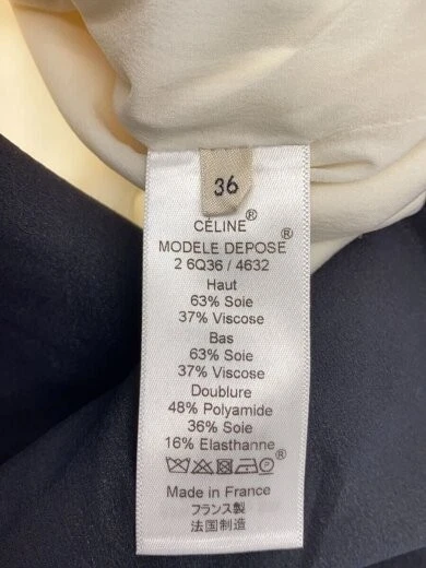 Abito CELINE L Bicolore 36 Seta IVO 2 6Q36 