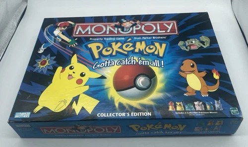 Vintage 1999 Pokemon Collector's Edition MONOPOLY Board Game 100% Complete