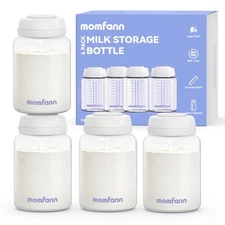 Breastmilk Storage Bottle 4 Pack, 10oz Milk Storage Bottle – Wide-Neck Fit fo...